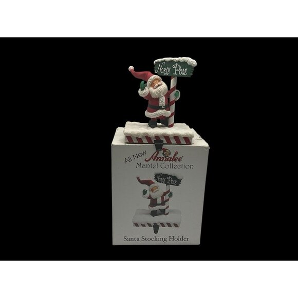 Annalee Mantel Collection Vintage Santa Stocking Holder in Original Box - Picture 2 of 14